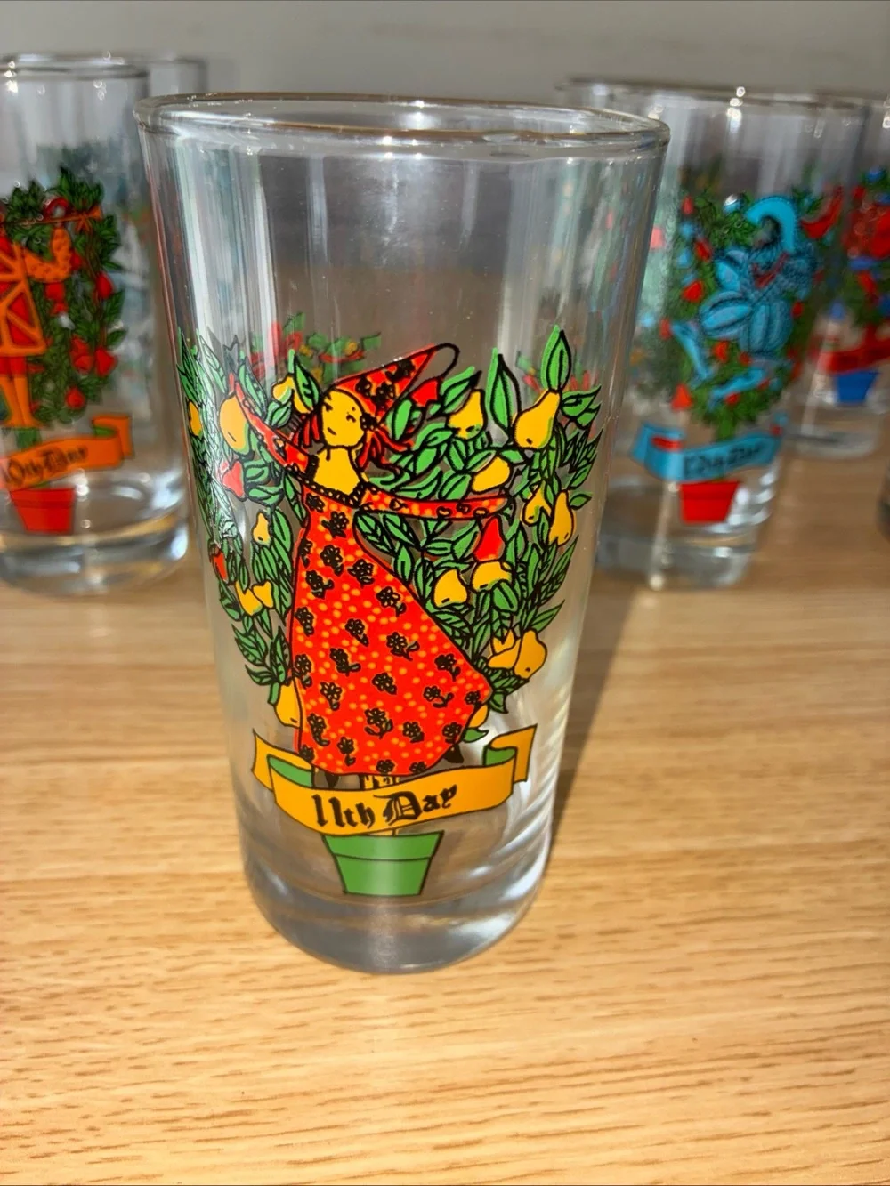 Indiana Glass Colorful Bird and Holiday Wreath Juice Glasses - Multicolor